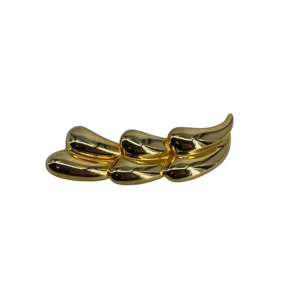 Vintage Unsigned Monet Gold Tone Leaf Brooch Pin - Picture 1 of 3